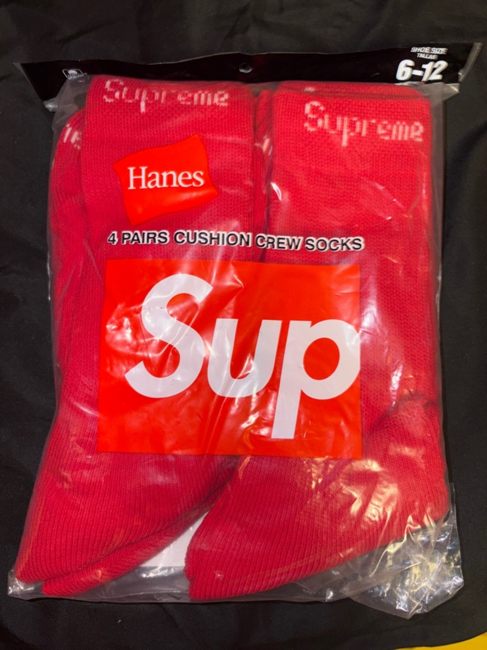 Hanes Red Crew Cushion Socks - 4 Pairs